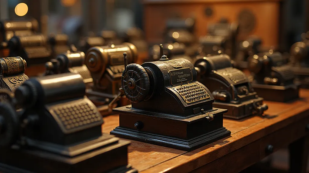 Collection of antique adding machines