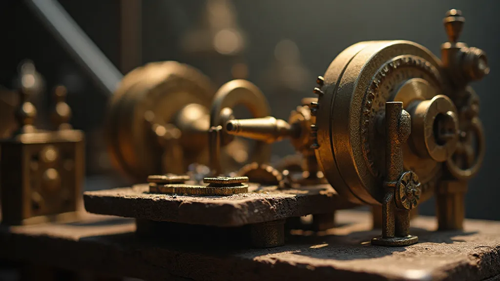 Antique brass gears and levers