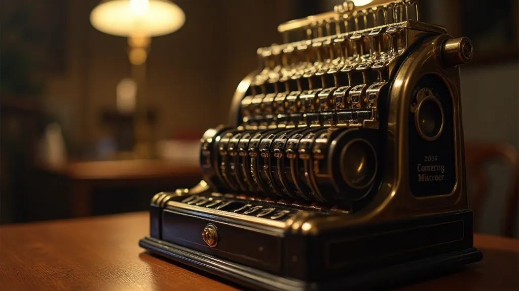 Close-up of a vintage Brunsviga adding machine