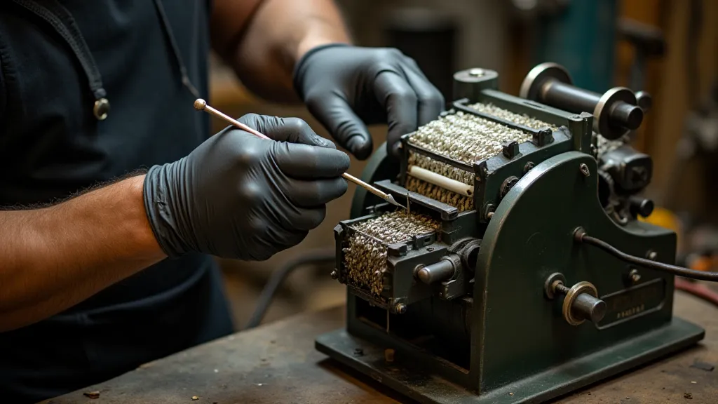 Craftsman restoring a vintage adding machine