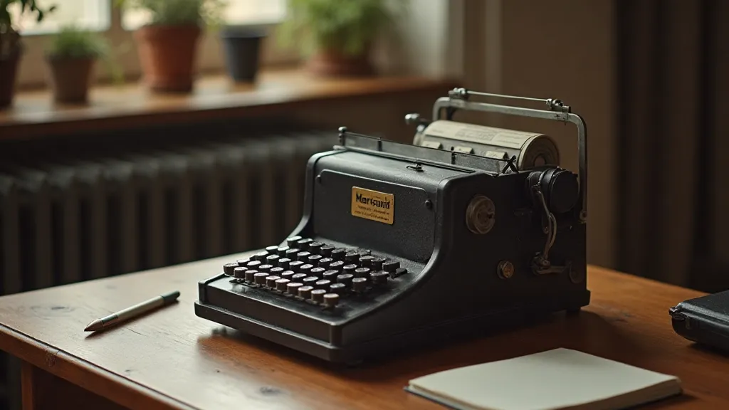 Vintage Marchant adding machine on a desk