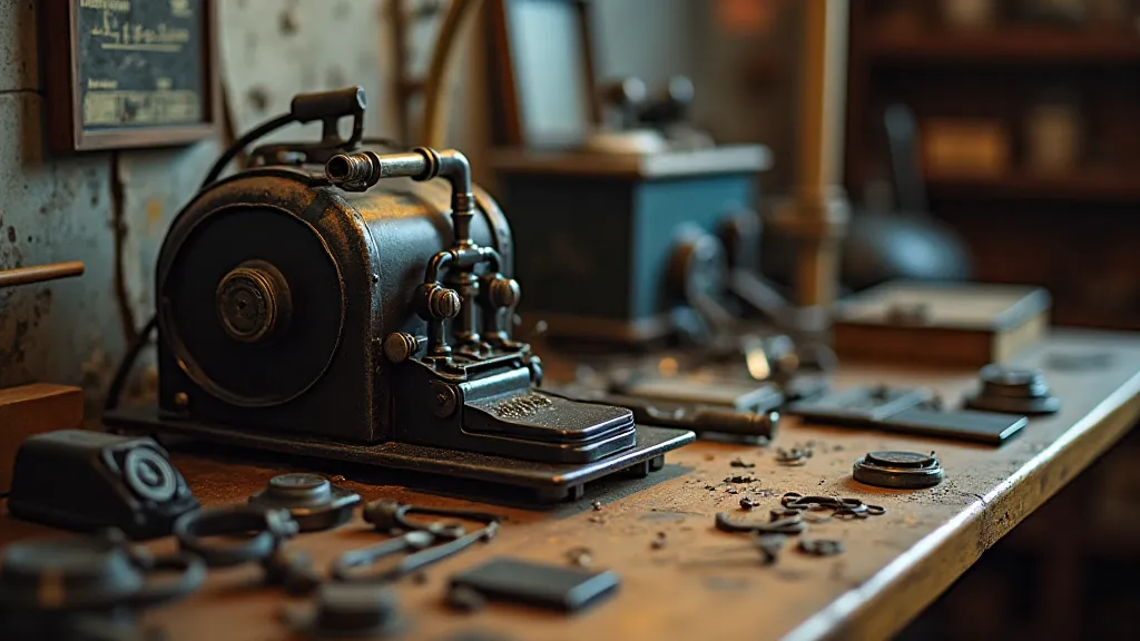 Antique adding machine repair scene