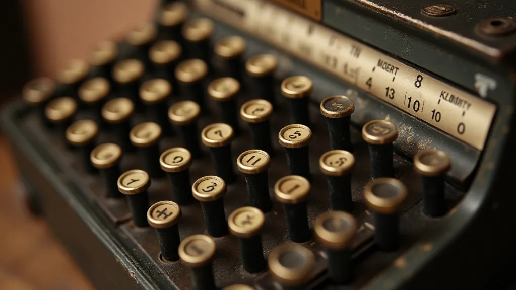 Vintage Underwood adding machine detail