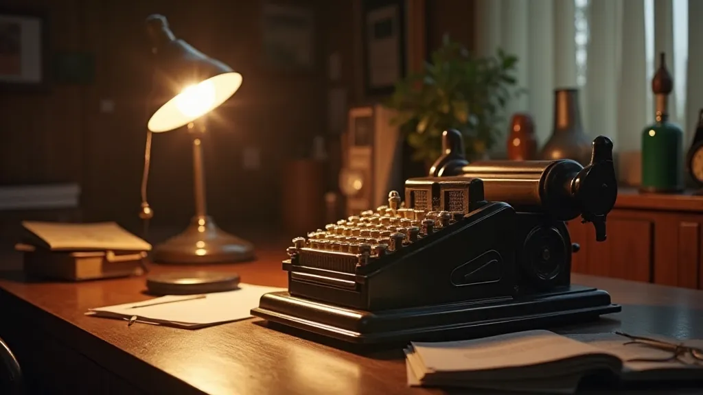 Antique adding machine in a vintage office